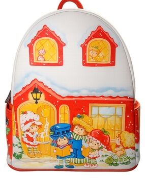 Loungefly White Red Strawberry Shortcake Holiday House Mini Backpack